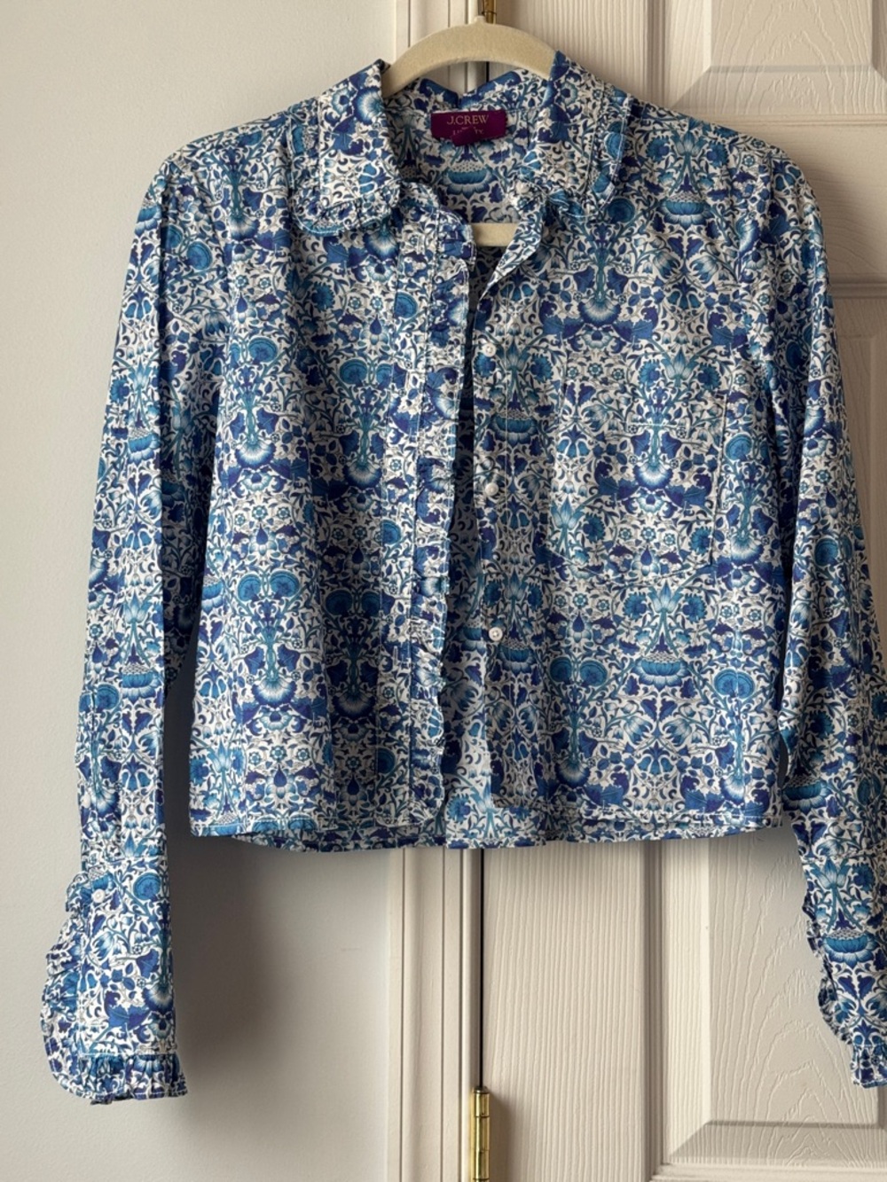 J. Crew Liberty with Blue and White Floral Fabric